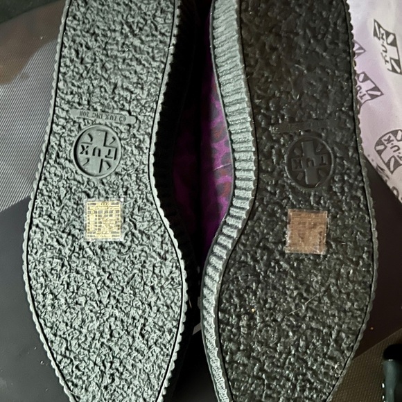 TUK Shoes - Vegan Leopard Pointed Ballet Ankle Strap Creeper - Picture 9 of 10